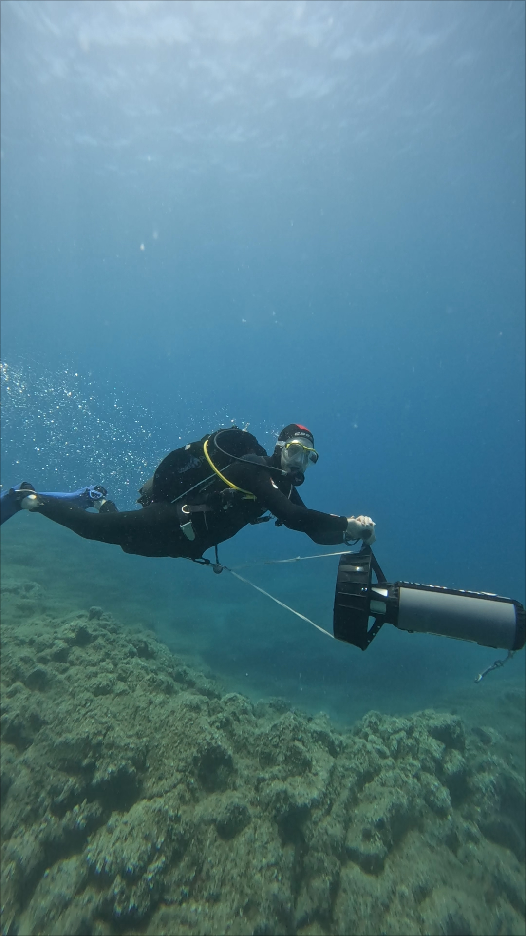 Bautizo de scooter subacuático en Lanzarote